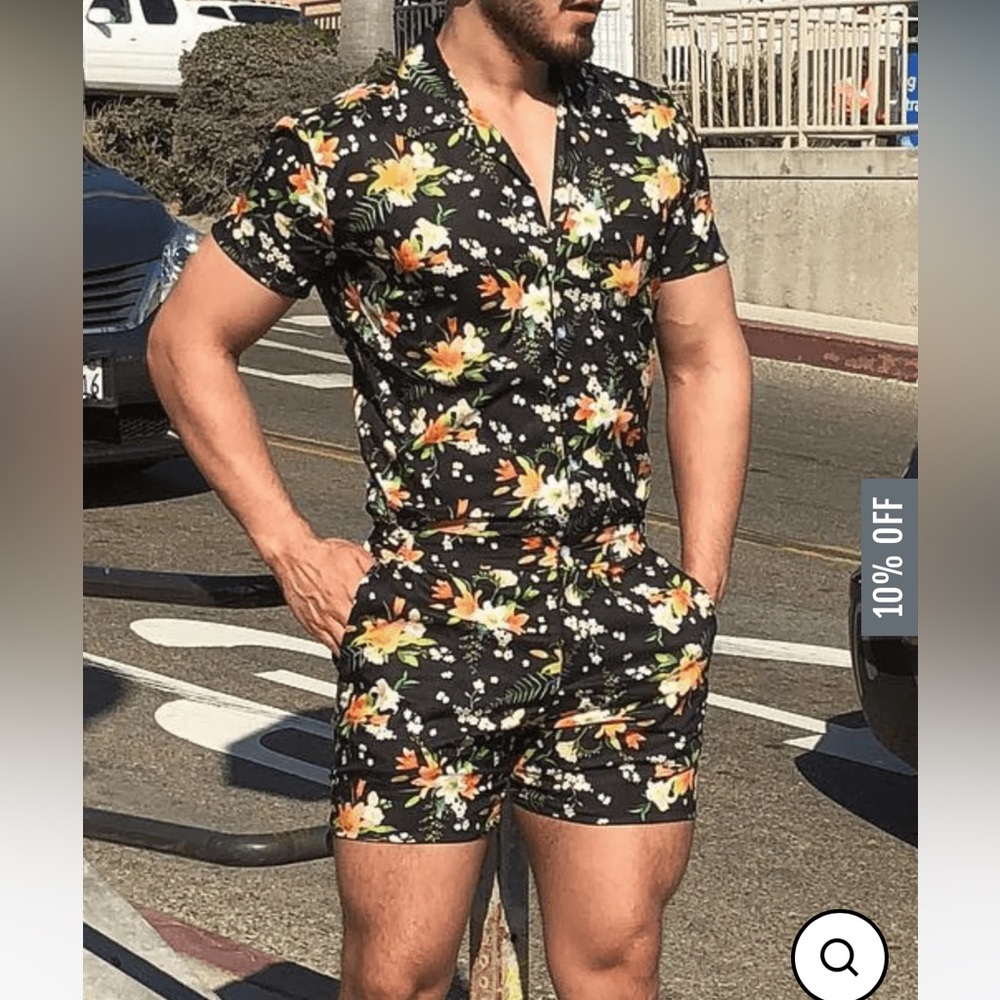 Romper jack tropical Black